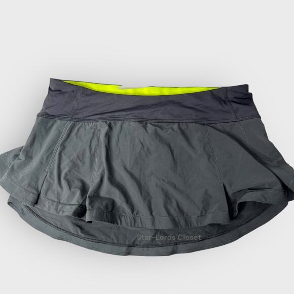 Lululemon Presta Skirt Size 6 Black Ruffle Tiered Drawstring Waist Tenniscore - Picture 1 of 7